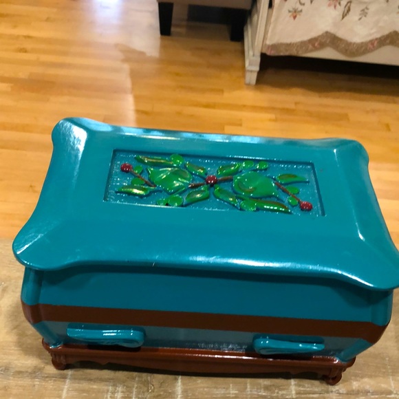 My custom Design Turquoise and brown carved flowers.has two floors